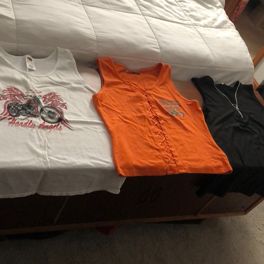 3 ladies pre owned Biker tank tops  xl , Lg